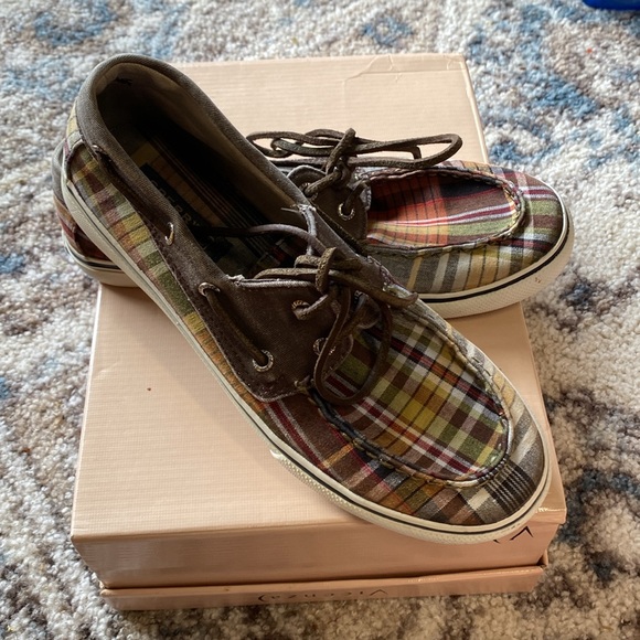 Sperry Top-Sider Boat Shoes in multi-color plaid/ Size 7.5 - Picture 5 of 5